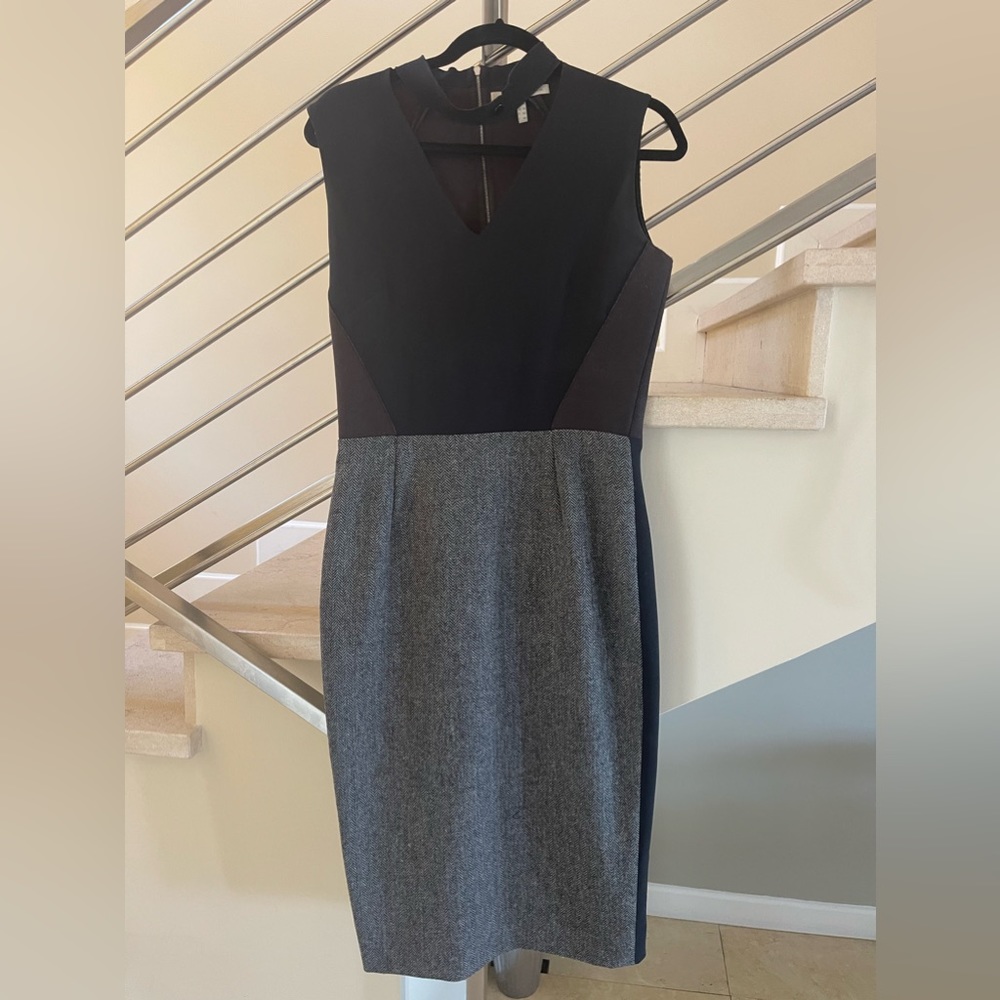 VINTAGE Elegant sexy VICTORIA BECKHAM black brown blocked DRESS